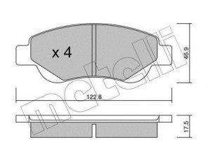 Купить 22-0637-0 Metelli Тормозные колодки передние Peugeot 107 (1.0, 1.4 HDi) без датчика износа