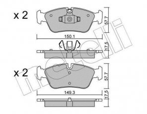 Купити 22-0640-0 Metelli Гальмівні колодки  BMW E81 120 d подготовлено для датчика износа колодок