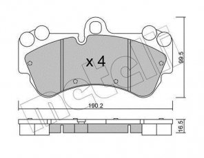 Купить 22-0653-0 Metelli Тормозные колодки передние Touareg 3.2 V6 подготовлено для датчика износа колодок