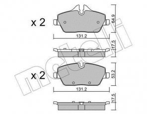 Купить 22-0664-0 Metelli Тормозные колодки передние BMW E81 (1.6, 2.0) подготовлено для датчика износа колодок
