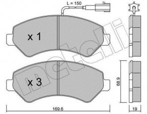 Купить 22-0709-0 Metelli Тормозные колодки передние Boxer (2.2, 3.0) с датчиком износа