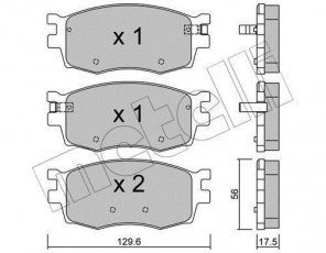 Купити 22-0724-0 Metelli Гальмівні колодки передні Kia Rio (1.4, 1.5, 1.6) с звуковым предупреждением износа
