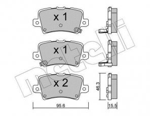 Купити 22-0729-0 Metelli Гальмівні колодки задні Civic (1.4, 1.8, 2.2 CTDi) с звуковым предупреждением износа