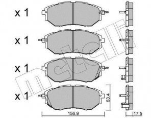 Купить 22-0763-0 Metelli Тормозные колодки передние Legacy (2.0, 2.5, 3.0) с звуковым предупреждением износа