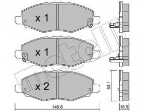 Купити 22-0798-0 Metelli Гальмівні колодки передні Хайлюкс (2.5 D 4WD, 2.7 4WD, 4.0 4WD) с звуковым предупреждением износа