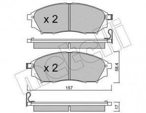 Купить 22-0819-0 Metelli Тормозные колодки передние Патфиндер (2.5, 3.0, 4.0) с звуковым предупреждением износа