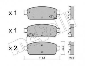 Купить 22-0840-0 Metelli Тормозные колодки задние Мокка (1.4, 1.6, 1.7, 1.8) с звуковым предупреждением износа