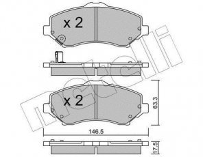 Купить 22-0862-0 Metelli Тормозные колодки передние Wrangler (2.8 CRD, 3.6 V6, 3.8) с звуковым предупреждением износа
