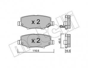 Купить 22-0863-0 Metelli Тормозные колодки задние Вранглер (2.8 CRD, 3.6 V6, 3.8) с звуковым предупреждением износа