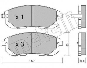 Купить 22-0876-0 Metelli Тормозные колодки передние Сузуки СХ4 (1.5, 1.6, 1.9, 2.0) с звуковым предупреждением износа