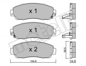 Купить 22-0903-0 Metelli Тормозные колодки передние Хонда СРВ (2.0, 2.2, 2.4) с звуковым предупреждением износа