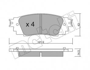 Купити 22-1089-0 Metelli Гальмівні колодки  C-HR (1.2, 1.2 4WD, 2.0) 