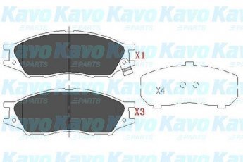 Купить KBP-6577 Kavo Тормозные колодки передние Almera B10 1.6 16V с звуковым предупреждением износа