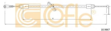 Купить 10.9867 Cofle Трос ручника Crafter (35, 50) (2.0 TDI, 2.0 TDI 4motion, 2.5 TDI)