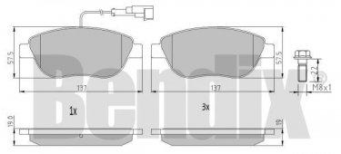 Купить 510205 BENDIX Тормозные колодки  Линеа (1.4 T-Jet, 1.6 D Multijet) 