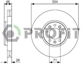 Купити 5010-1615 PROFIT Гальмівні диски Peugeot 407 (2.0 HDi, 2.0 HDi 135)
