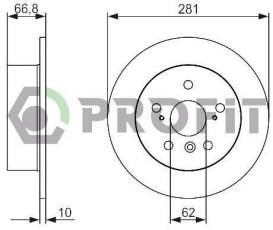 Купити 5010-2028 PROFIT Гальмівні диски Камрі 40 (2.4 VVTi, 2.5 VVTi, 3.5)