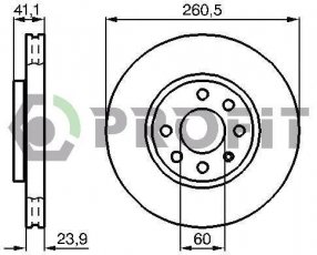 Купити 5010-1131 PROFIT Гальмівні диски Мерива (1.4 16V Twinport, 1.4 16V Twinport LPG, 1.6)