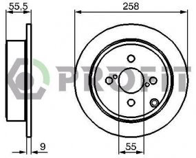 Купити 5010-1419 PROFIT Гальмівні диски Королла (120, 140, 150) (1.4 VVT-i, 1.6 VVT-i)