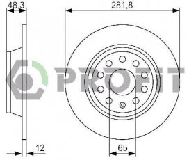 Купить 5010-1306 PROFIT Тормозные диски Octavia A5 (1.6, 1.8, 2.0)