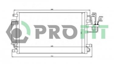 Купити PR 1305C1 PROFIT Радіатор кондиціонера Sportage (2.0, 2.7)
