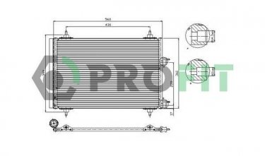 Купити PR 1905C1 PROFIT Радіатор кондиціонера Пежо 307 (1.4, 1.6, 2.0)