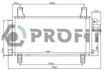 Купить PR 2030C1 PROFIT Радиатор кондиционера Мазда 6 (ГГ, ГY) (1.8, 2.0, 2.3)