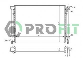 Купить PR 9521A2 PROFIT Радиатор охлаждения двигателя Сирокко (1.5, 1.6, 1.8)