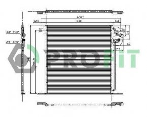 Купить PR 3560C1 PROFIT Радиатор кондиционера Vito 638 (2.0, 2.1, 2.2, 2.3, 2.8)