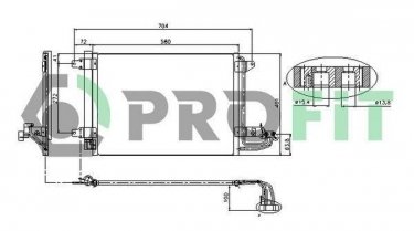 Купить PR 9558C1 PROFIT Радиатор кондиционера Туран (1.2, 1.4, 1.6, 1.9, 2.0)