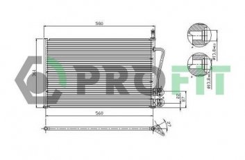 Купить PR 2535C1 PROFIT Радиатор кондиционера Fiesta 5 (1.2, 1.3, 1.4, 1.6, 2.0)