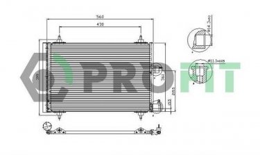 Купити PR 1903C1 PROFIT Радіатор кондиціонера Partner (1.1, 1.4, 1.6, 1.9, 2.0)