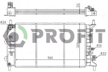 Купить PR 2530A3 PROFIT Радиатор охлаждения двигателя Орион (1.4, 1.6)