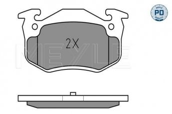 Купить 025 209 7311/PD MEYLE Тормозные колодки задние Peugeot 206 (1.4, 1.6, 2.0) подготовлено для датчика износа колодок