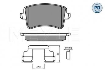 Купить 025 246 0617-2/PD MEYLE Тормозные колодки задние Audi A5 без датчика износа