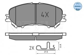 Купить 025 220 6518 MEYLE Тормозные колодки передние X-Trail (1.6 DIG-T, 1.6 dCi, 2.0) с звуковым предупреждением износа