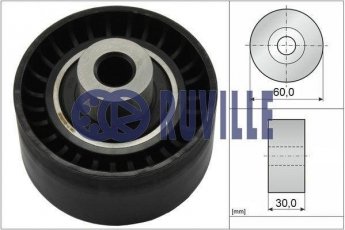 Купить 55969 RUVILLE Ролик приводного ремня Mondeo (2.0 TDCi, 2.0 TDCi Bi-Turbo, 2.2 TDCi), D-наружный: 60 мм, ширина 30 мм