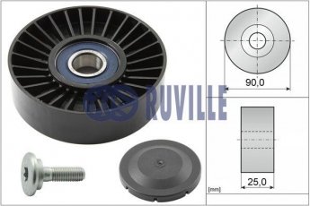 Ролик приводного ременя 55911 RUVILLE – D-зовнішній: 90 мм, ширина 25 мм фото 1