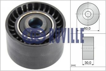 Купити 56642 RUVILLE Ролик приводного ременя Партнер (1.6, 1.6 16V), D-зовнішній: 60 мм, ширина 30 мм