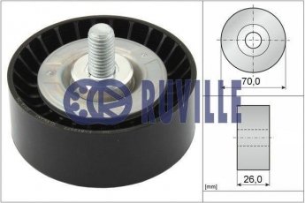 Ролик приводного ременя 55078 RUVILLE – D-зовнішній: 70 мм, ширина 26 мм фото 1
