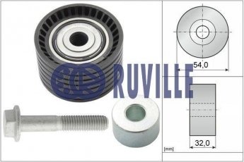 Купить 55633 RUVILLE Ролик приводного ремня Эспейс (2.0, 2.0 16V, 2.0 Turbo), D-наружный: 54 мм, ширина 32 мм