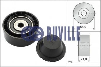 Купити 55578 RUVILLE Ролик приводного ременя Кліо (1.1, 1.2, 1.2 16V), D-зовнішній: 56 мм, ширина 21 мм