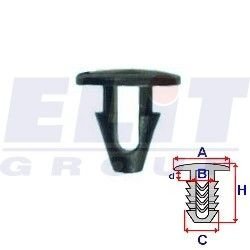 Купити R 10093 ELIT - Кліпса ущільнювача (кт:25 шт)  розмір:A= 13,9mm/B= 5,8mm/З= 6,8mm/d= 4mm/H= 12mm