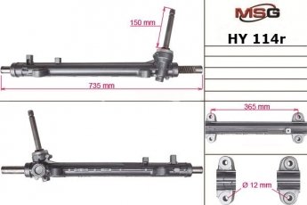 Купити HY114R MSG - Рульова рейка без ГПР відновлена HYUNDAі SANTA FE ііі (DM)  12-;KIA SORENTO іі (XM)  09-