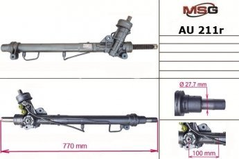 Купить AU211R MSG - Рулевая рейка с ГУР восстановленная AUDI A4 (8D2, B5)  94-00;SKODA SUPERB (3U4)  01-08