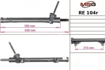 Купить RE104R MSG - Рулевая рейка без ГУР восстановленная RENAULT SCENIC II (JM0/1)  04-, KANGOO (KW0/1)  08-,MEGANE II