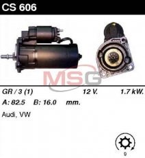 Купить CMS606 MSG - Стартер/1.7кВт z9/ VW Passat B2 1,6D