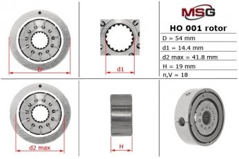 Купити HO001ROTOR MSG - Ротор, статор і пластини насоса ГПР HONDA