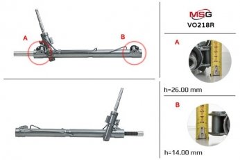 Купить VO 218R MSG - Рулевая рейка с ГУР восстановленная VOLVO S60 2010-,S80 2006-,V60 2010-,V70 2007-,XC60 2009-,XC70 20