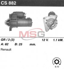 Купить CMS882 MSG - Стартер/1,1кВт z9,1/ Renault Espace, Laguna, Safrane 2.8, 3.0